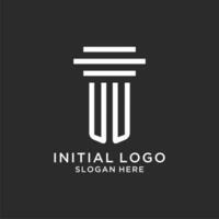 uu Initialen mit einfach Säule Logo Design, kreativ legal Feste Logo vektor