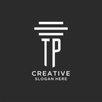 tp Initialen mit einfach Säule Logo Design, kreativ legal Feste Logo vektor