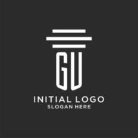 gu Initialen mit einfach Säule Logo Design, kreativ legal Feste Logo vektor