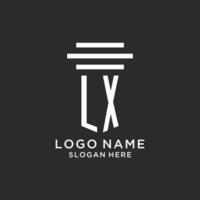 lx Initialen mit einfach Säule Logo Design, kreativ legal Feste Logo vektor