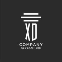 xd Initialen mit einfach Säule Logo Design, kreativ legal Feste Logo vektor