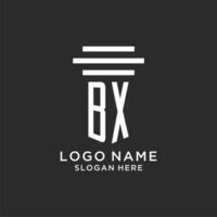 bx Initialen mit einfach Säule Logo Design, kreativ legal Feste Logo vektor