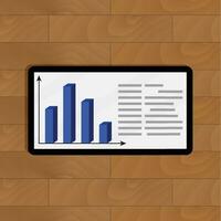 statistisch Infochart auf Tablette. die Info Daten auf Digital Gerät, Vektor Illustration