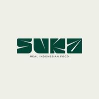 Vektor Suka minimal Text Logo Design