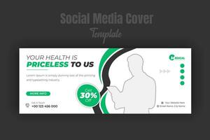 professionell medicinsk sjukvård social media posta eller Facebook omslag design eller Instagram baner mall med abstrakt lutning Färg former och vit bakgrund vektor