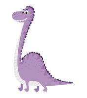 barnillustration av en lila dinosaurie vektor