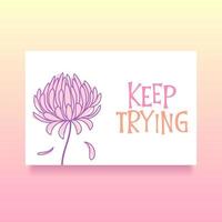 Keep Trying Card Of Encouragement Vector