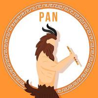 pan orange Social-Media-Post-Modell. altgriechischer Gott. mythologische Figur. Web-Banner-Design-Vorlage. Social-Media-Booster, Inhaltslayout. Poster, bedruckbare Karte mit flachen Illustrationen vektor