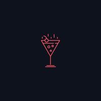 Line Symbol, Cocktail with cherry vektor