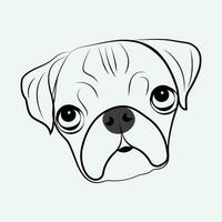 Hund Gesicht Linie Kunst Logo. vektor