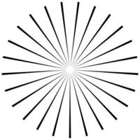 Sunburst Starburst Strahlen, radial Balken Kreis Design Element. Vektor Illustration