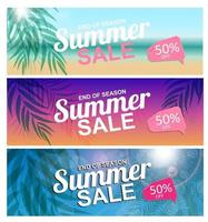 abstrakte Sommer Sale Hintergrund Kartenposter Sammlung Set. Vektor-Illustration vektor