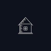 Line Symbol, House with window, vector design element