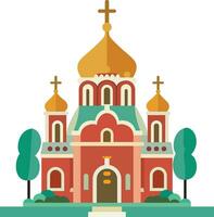 Russisch orthodox Kirche eben Stil Vektor Bild , Moskau Patriarchat, autokephal östlichen orthodox Christian Kirche Vektor Illustration