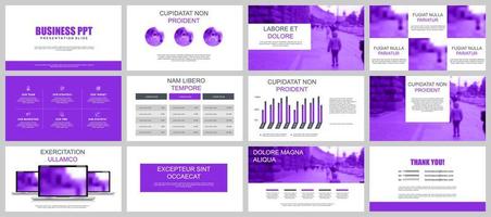 Purple Business Presentation Slide Templates vektor