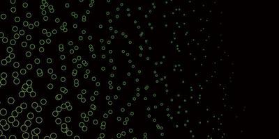dunkelgrüner Vektorhintergrund mit Blasen. abstrakte bunte Scheiben auf einfachem Hintergrund mit Farbverlauf. Design für Poster, Banner. vektor
