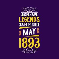de verklig legend är född i Maj 1893. född i Maj 1893 retro årgång födelsedag vektor