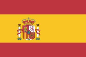 Spanien Flagge Vektor mit Original Farben und Proportionen. Vektor Illustration. Spanien Unabhängigkeit oder National Tag.