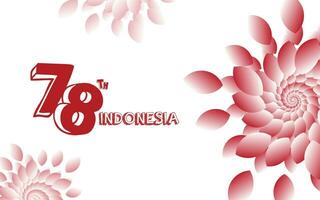 78 .. glücklich Indonesien Unabhängigkeit Tag, 17 Agustus 2023 Vektor Nummer Logo Design, mit Weiß Hintergrund