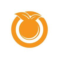 Orange Obst Logo Vektor Illustration Vorlage Design