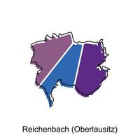 Karte von reichenbach, Oberlausitz modern mit Gliederung Stil Vektor Design, Welt Karte International Vektor Vorlage