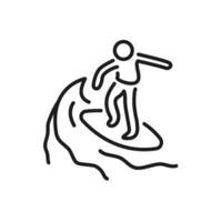 Surfen Vektor Symbol im Linie Stil