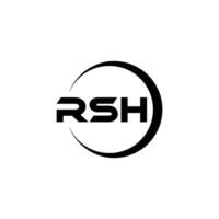 rsh brev logotyp design i illustration. vektor logotyp, kalligrafi mönster för logotyp, affisch, inbjudan, etc.