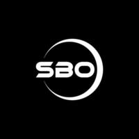 sbo brev logotyp design med vit bakgrund i illustratör. vektor logotyp, kalligrafi mönster för logotyp, affisch, inbjudan, etc.