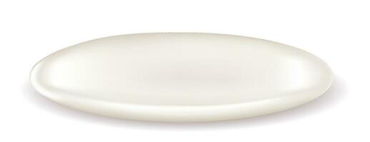 3d realistisch Weiß leeren Platte. Keramik Geschirr Symbol Nahansicht isoliert auf transparent Hintergrund. vektor