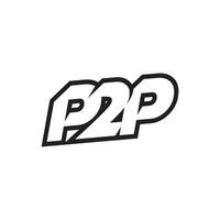 Linie p2p Logo Konzept isoliert auf Weiß Hintergrund. vektor