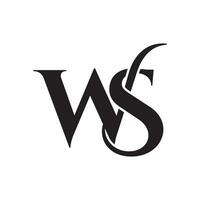 Brief ws Logo Design Vektor auf Weiß Hintergrund.