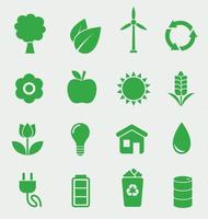 Ecology icons set vektor