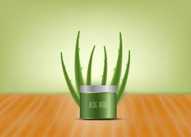 realistisk illustration av aloe vera vektor koncept bakgrund