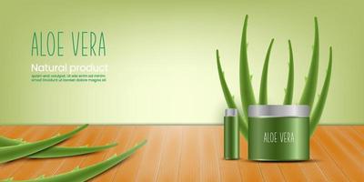 realistisk illustration av aloe vera vektor koncept bakgrund