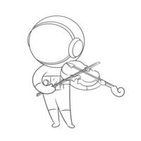Astronauten abspielen das Violine damit großartig zum Färbung vektor