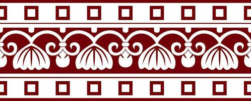 Vektor rot s uralt Griechenland nahtlos Ornament. klassisch endlos Muster Rahmen Rand römisch Reich.