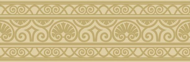 Vektor Gold nahtlos klassisch Renaissance Ornament. endlos europäisch Grenze, Wiederbelebung Stil Rahmen