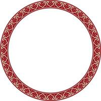Vektor rot rahmen, Grenze, Chinesisch Ornament. gemustert Kreis, Ring von das Völker von Osten Asien, Korea, Malaysia, Japan, Singapur, Thailand.