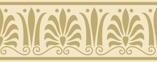 Vektor golden nahtlos klassisch griechisch Ornament. endlos europäisch Muster. Grenze, Rahmen uralt Griechenland, römisch Reich