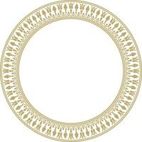 Vektor Gold runden klassisch griechisch Mäander Ornament. Muster, Kreis von uralt Griechenland. Grenze, rahmen, Ring von das römisch Reich