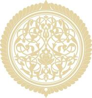 Vektor golden runden Arabisch Ornament. Muslim gemustert Medaillon.