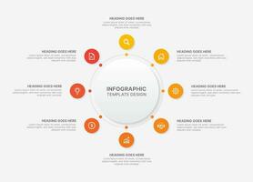 Kreis Infografik Design Vorlage mit acht Optionen vektor