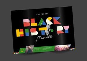 Black History Month Brochure Design Vector