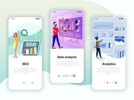 Set of onboarding screens user interface kit for SEO vektor