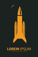 ermächtigen Wachstum Rakete Silhouette Logo Vektor vermittelt Ambition und Entdeckung.