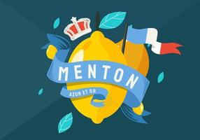 France Menton Lemon Festival Vector Illustration