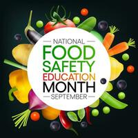 National Essen Sicherheit Bildung Monat beobachtete jeder während September. Vektor Illustration