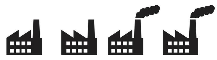Fabrik Gebäude industriell Silhouette Symbol vektor