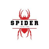 Spindel logotyp djur- insekt symbol design enkel silhuett illustration vektor