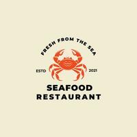 krabbor tecken, symbol, krabba logotyp för skaldjur restaurang. krabba vektor illustration.